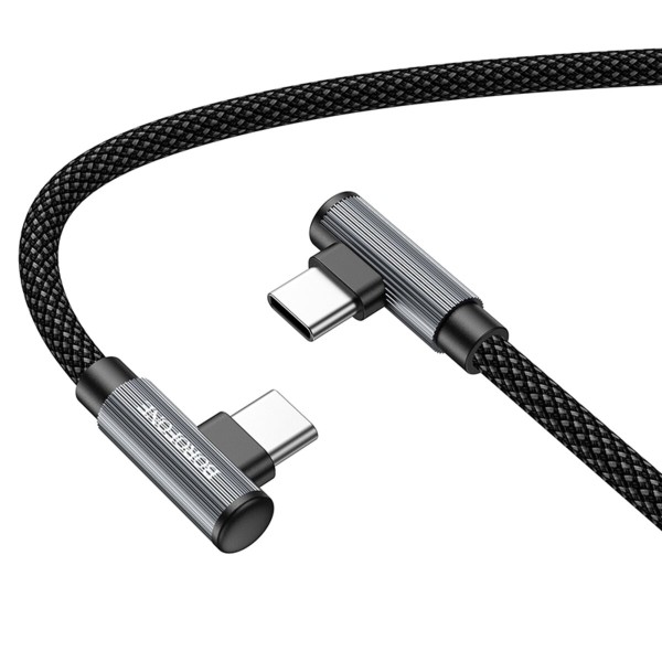 Кабель BOROFONE BU50 elbow magnetic 60W charging data cable Type-C to Type-C 1m Black (6941991111136)