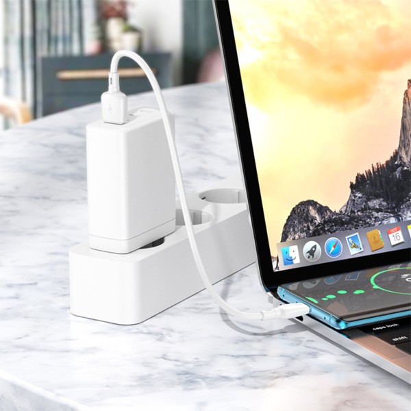 Кабель BOROFONE BX93 Super power 27W charging data cable Type-C(L=0.25M) White (6941991107795)
