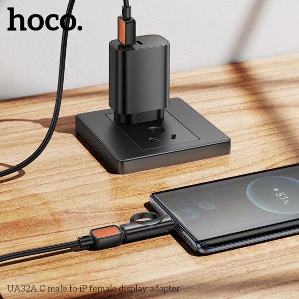 Адаптер HOCO UA32A C male to iP female display adapter Black (6942007633420)