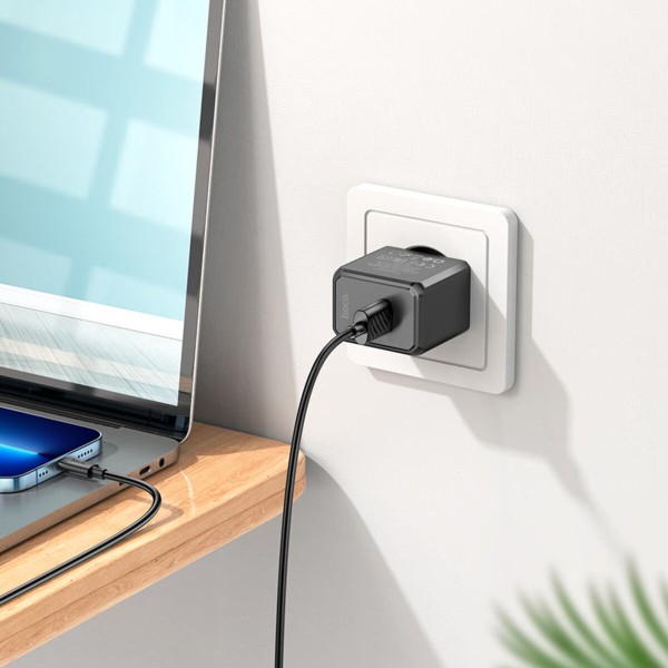 Мережевий зарядний пристрій HOCO CS11A Ocean single port charger set(Micro) 10.5W Black (6942007603584)