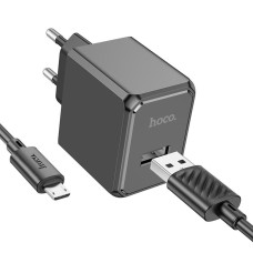 Мережевий зарядний пристрій HOCO CS11A Ocean single port charger set(Micro) 10.5W Black (6942007603584)