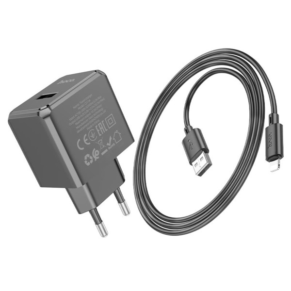 Мережевий зарядний пристрій HOCO CS11A Ocean single port charger set(Micro) 10.5W Black (6942007603584)