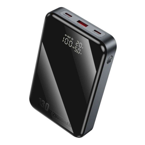 Зовнішній акумулятор HOCO Q30A Fast charge 130W power bank(20000mAh) Metal Gray (6942007634069)