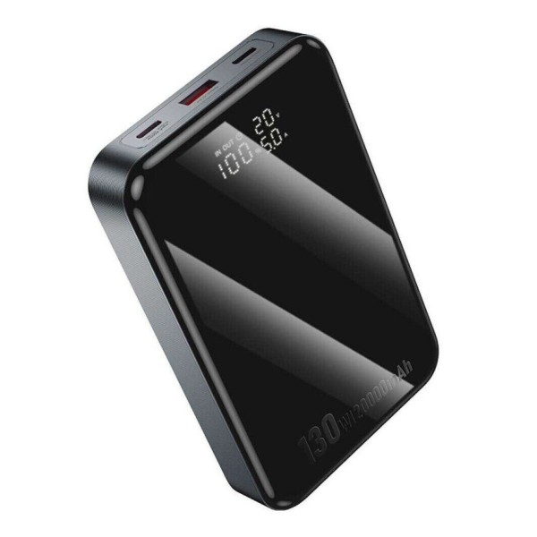 Зовнішній акумулятор HOCO Q30A Fast charge 130W power bank(20000mAh) Metal Gray (6942007634069)