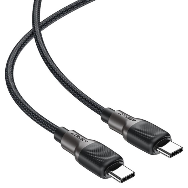Кабель ACEFAST C10-03 Type-C to Type-C 3A, 60W, 1.2m, silicone, zinc connectors, Black (6974316283119)