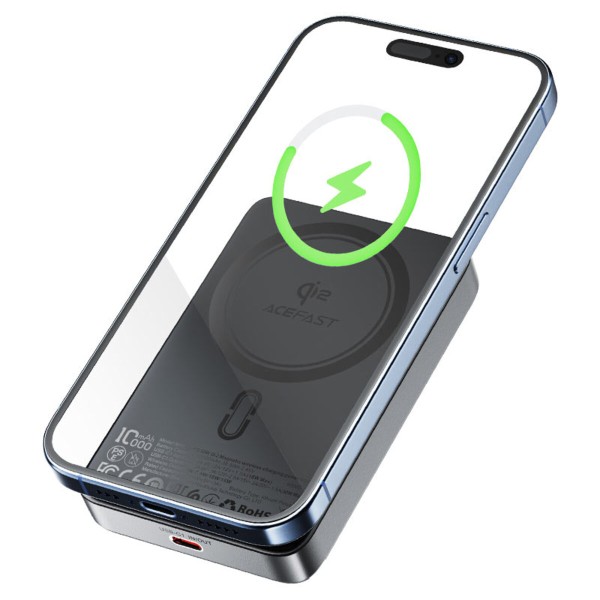 Зовнішній акумулятор ACEFAST M11 PD30W Qi2 magnetic wireless charging power bank 10000 mAh Black (6974316282341)