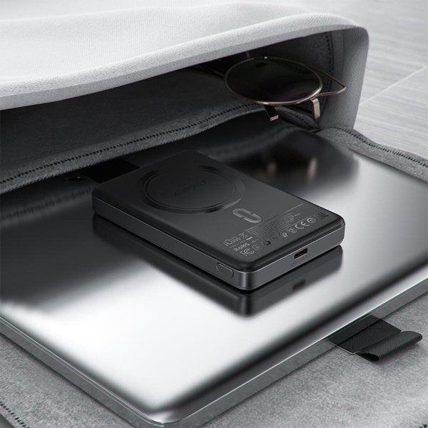 Зовнішній акумулятор ACEFAST M12 PD20W ultra-thin magnetic wireless charging power bank 10000mAh, Black (6974316283393)