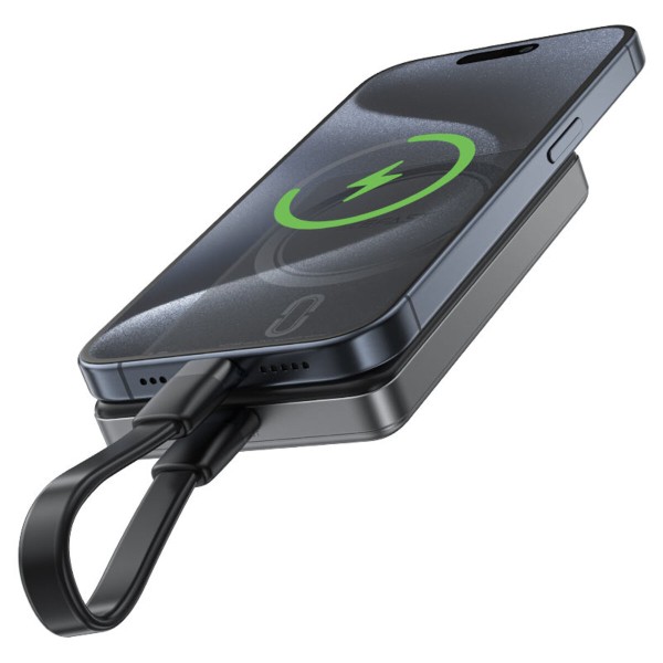 Зовнішній акумулятор ACEFAST M12 PD20W ultra-thin magnetic wireless charging power bank 10000mAh, Black (6974316283393)