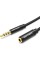Аудіокабель подовжувач Vention Cotton Braided 3.5mm Audio Extension Cable 1M Black Metal Type (BHBBF)