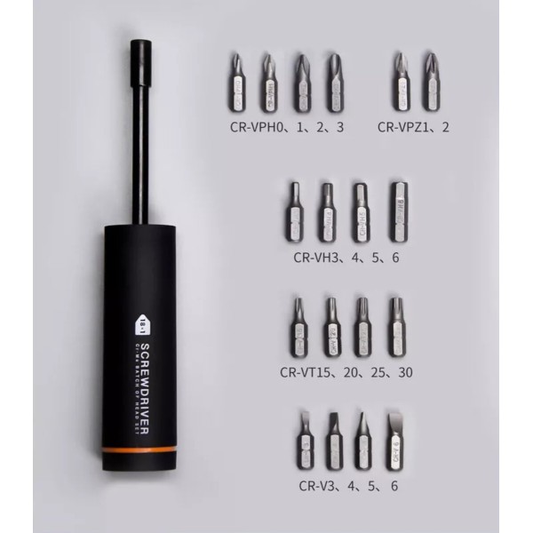 Викрутка Xiaomi Jiuxun Tools Screwdriver + бiти 18 шт. (Q/NBJX001) (Q/NBJX001)