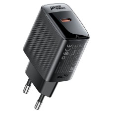 Мережевий зарядний пристрій ACEFAST A102 PD30W GaN single USB-C charger (EU) Black (6974316283287)