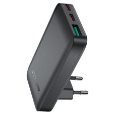 Мережевий зарядний пристрій ACEFAST A100 PD65W GaN 2C+A ultra-thin Charger Black (6974316283492)