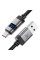 Кабель ACEFAST C15-04 USB-A to USB-C zinc alloy digital display braided charging data cable Black (6974316283737)