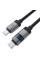 Кабель ACEFAST C15-03 USB-C to USB-C zinc alloy digital display braided charging data cable Black (6974316283720)