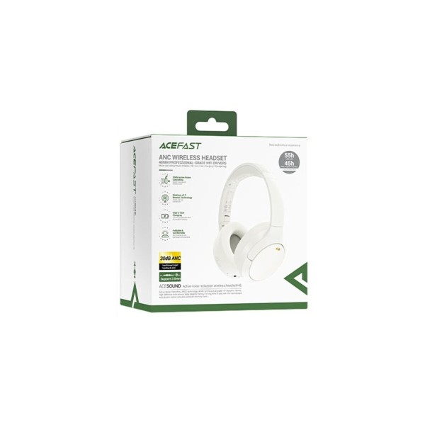 Бездротові навушники ACEFAST H6 active noise reduction wireless headset White (6974316283690)