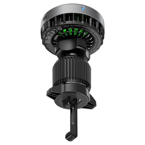Автотримач для телефона ACEFAST D40 Qi2 Magnetic Wireless Charging car holder with Ice Cooling for air vent Metal gray (6974316283751)