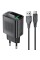 Мережевий зарядний пристрій ACEFAST A90 QC18W GaN single USB-A charger set (P3) (EU) Black (6974316280064)
