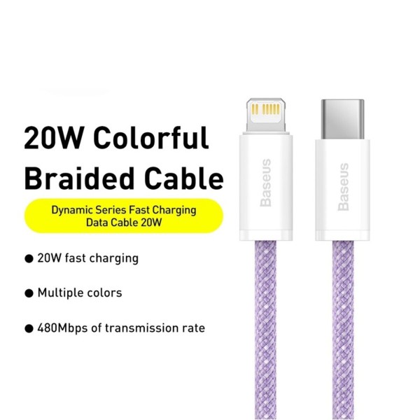 Кабель Baseus Dynamic 2 Series Fast Charging Data Cable Type-C to iP 20W 2m Purple (CALD040305)