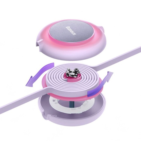 Кабель Baseus Bright Mirror 2 Series Retractable 3-in-1 Fast Charging  Data Cable USB to M+L+C 3.5A 1.1m Purple (CAMJ010005)