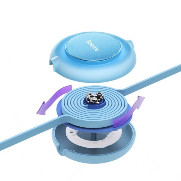 Кабель Baseus Bright Mirror 2 Series Retractable 3-in-1 Fast Charging  Data Cable USB to M+L+C 3.5A 1.1m Sky Blue (CAMJ010017)