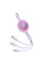 Кабель Baseus Bright Mirror 2 Series Retractable 3-in-1 Fast Charging  Data Cable USB to M+L+C 66W 1.1m Purple (CAMJ010105)