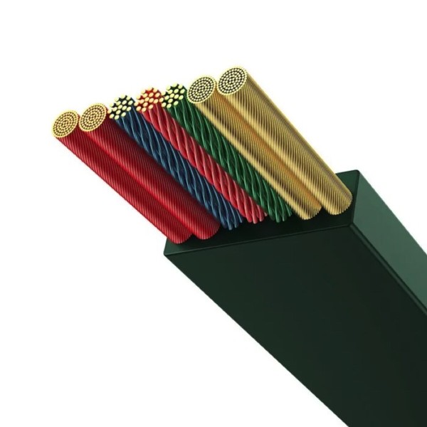 Кабель Baseus Bright Mirror 2 Series Retractable 3-in-1 Fast Charging  Data Cable Type-C to M+L+C 100W 1.1m Green (CAMJ010206)