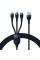 Кабель Baseus Flash Series Ⅱ One-for-three Fast Charging Data Cable USB to M+L+C 100W 1.2m Blue (CASS030003)