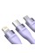 Кабель Baseus Flash Series Ⅱ One-for-three Fast Charging Data Cable USB to M+L+C 100W 1.2m Purple (CASS030005)