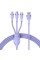 Кабель Baseus Flash Series Ⅱ One-for-three Fast Charging Data Cable USB to M+L+C 100W 1.2m Purple (CASS030005)