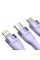 Кабель Baseus Flash Series Ⅱ Two-for-three Charging Cable U+C to M+L+C 100W 1.2m Purple (CASS030105)