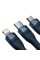Кабель Baseus Flash Series Ⅱ One-for-three Fast Charging Data Cable USB to M+L+C 66W 1.2m Blue (CASS040003)