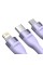 Кабель Baseus Flash Series Ⅱ One-for-three Fast Charging Data Cable USB to M+L+C 66W 1.2m Purple (CASS040005)