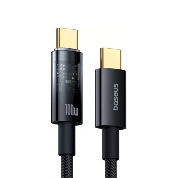 Кабель Baseus Explorer Charging Cable USB-C to USB-C 100W with Auto Shutdown  1m Cluster Black (P10319703111-00)