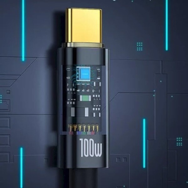 Кабель Baseus Explorer Charging Cable USB-C to USB-C 100W with Auto Shutdown  1m Cluster Black (P10319703111-00)