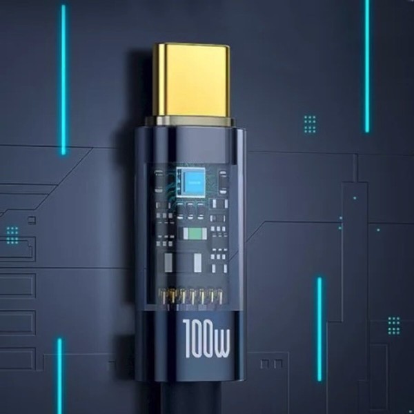 Кабель Baseus Explorer Charging Cable USB-C to USB-C 100W with Auto Shutdown  1m Deepsea Blue (P10319704321-00)