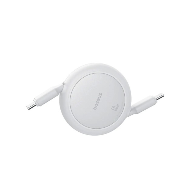 Кабель Baseus Free2Pull Mini Charging Cable USB-C to USB-C 60W 1m Moon White (P10364500211-01)