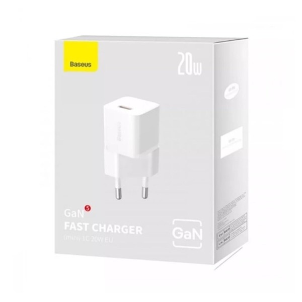 Мережевий зарядний пристрій Baseus  GaN5S Fast Charger 1C 20W EU Moon White (P10162503213-00)