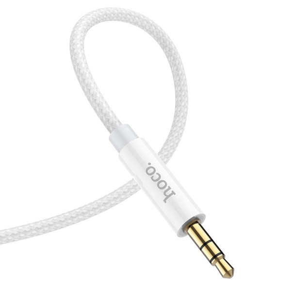 Аудiокабель HOCO UPA19 AUX audio cable (L=1M) Silver (6931474759870)