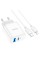 Мережевий зарядний пристрій HOCO C105A Stage dual port PD20W+QC3.0 charger set (C to iP)(EU) White (6931474782939)
