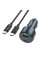 Автомобільний зарядний пристрій HOCO Z57B Glorious 63W dual-port digital display PD45W+QC3.0 car charger set (C to C) Metal Gray (6942007633185)