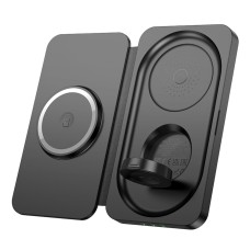Бездротовий зарядний пристрій HOCO CQ13 Triumph 3-in-1 travel folding wireless fast charger Black (6942007635509)