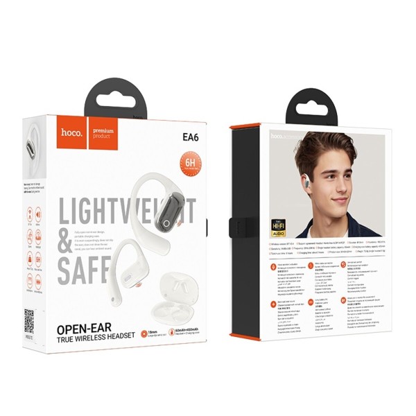 Бездротові навушники HOCO EA6 Melody open true wireless BT headset Milky White (6942007634168)