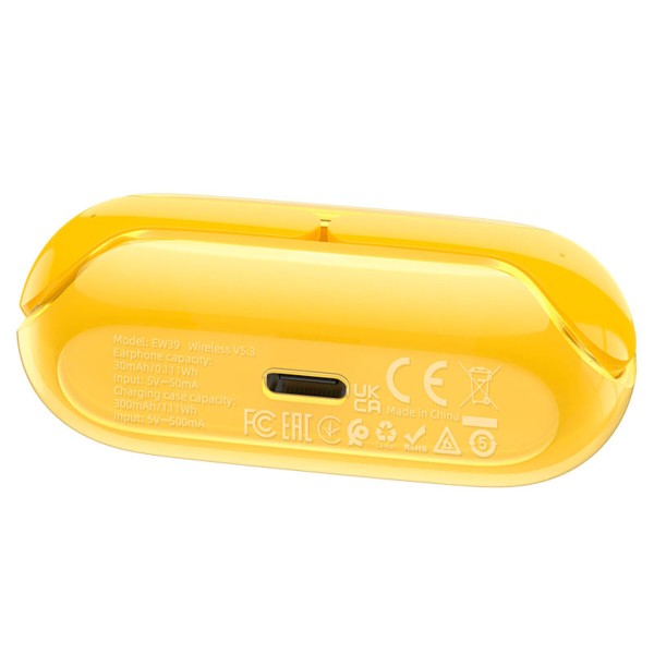 Бездротові навушники HOCO EW39 Bright true wireless ENC BT headset Yellow (6931474794628)