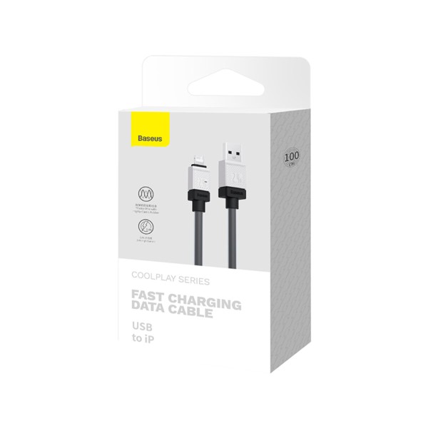 Кабель Baseus CoolPlay Series Fast Charging Cable USB to iP 2.4A 1m Black (CAKW000401)