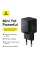 Мережевий зарядник пристрій Baseus Palm Fast Charger C+U 30W EU Cluster Black (with Baseus Mini White Cable USB-C to USB-C 60W (20V/3A) 1m) (P1011160A113-01)