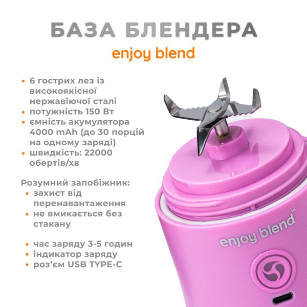 Портативний блендер ENJOY BLEND 63738436 ліловий (фіолетовий) (63738436)