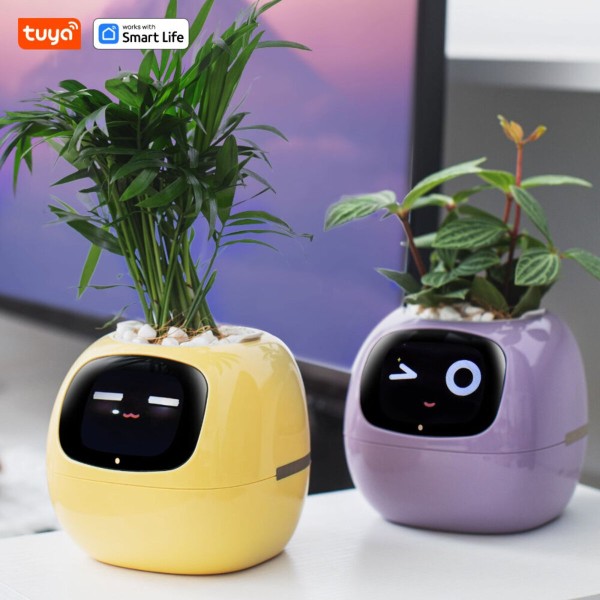 Інтерактивний розумний горщик для рослин Ivy Smart Planter Tuya AI, Yellow (ISPTAY)