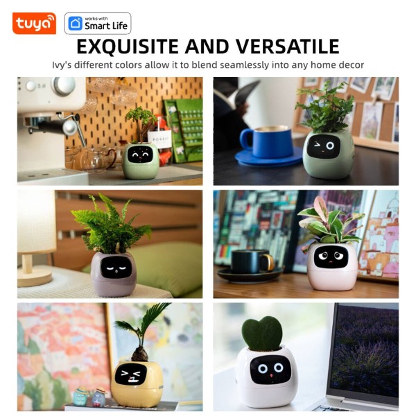 Інтерактивний розумний горщик для рослин Ivy Smart Planter Tuya AI, Yellow (ISPTAY)