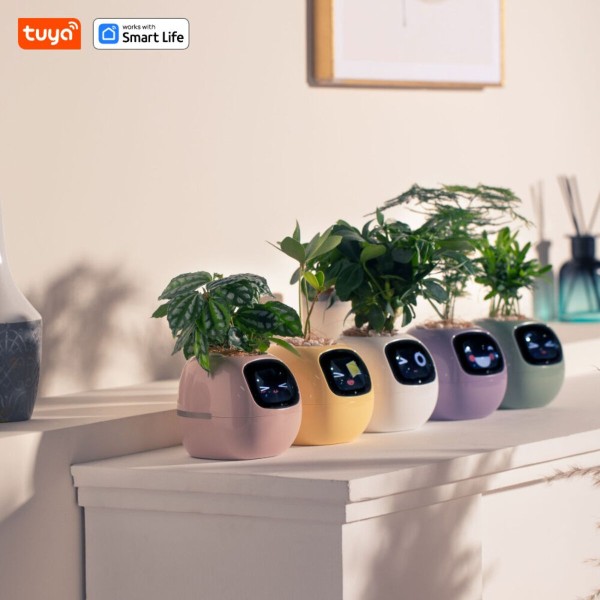 Інтерактивний розумний горщик для рослин Ivy Smart Planter Tuya AI, Yellow (ISPTAY)