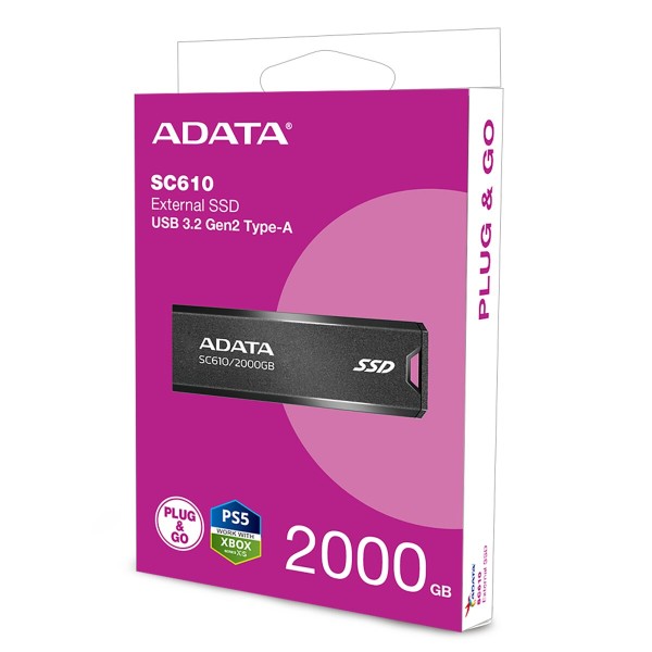 Портативний SSD ADATA SC610 2TB USB 3.2 550/500Mb/s Black (SC610-2000G-CBK/RD)